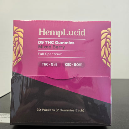 Display Box | Delta 9 THC 5mg + CBD 50mg Gummies 2 count - Mixed Berry (Box of 30)
