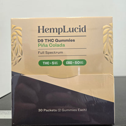 Display Box | Delta 9 THC 5mg + CBD 50mg Gummies 2 count - Piña Colada (Box of 30)