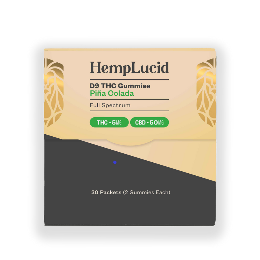 Display Box | Delta 9 THC 5mg + CBD 50mg Gummies 2 count - Piña Colada (Box of 30)
