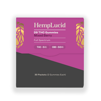 Display Box | Delta 9 THC 5mg + CBD 50mg Gummies 2 count - Mixed Berry (Box of 30)