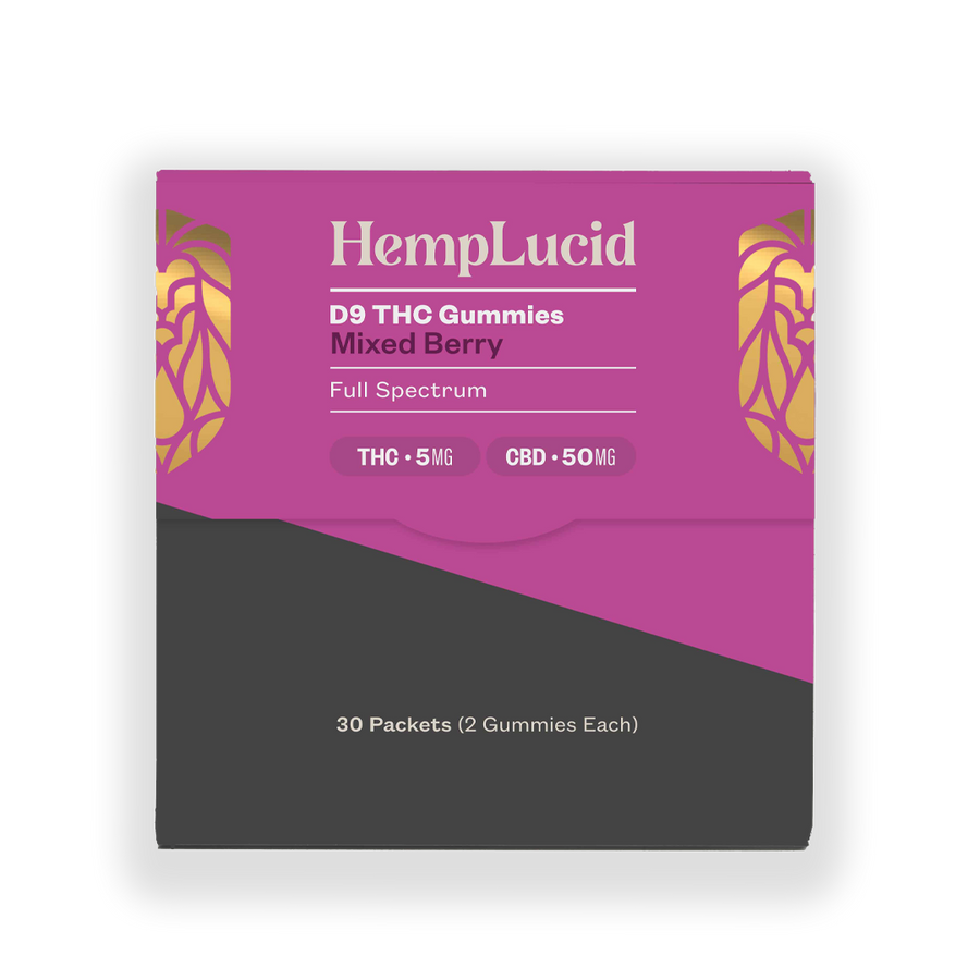 Display Box | Delta 9 THC 5mg + CBD 50mg Gummies 2 count - Mixed Berry (Box of 30)