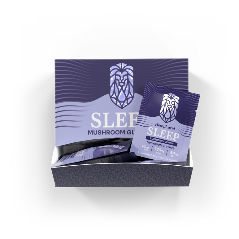 Display Box | Sleep Mushroom + CBN Gummies 2 count - Blueberry Lemon (Box of 30)