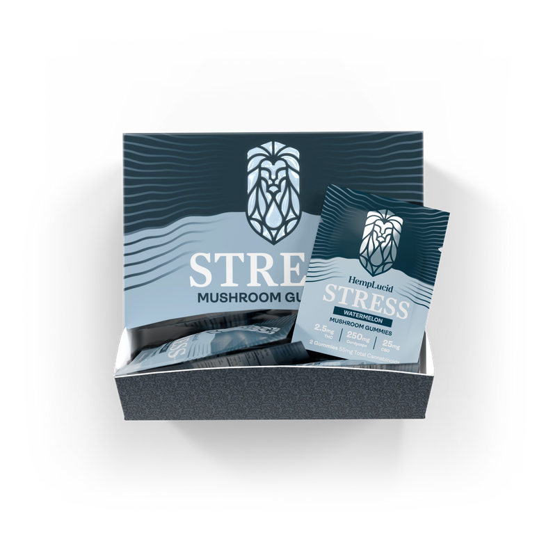 Display Box | Stress Mushroom + THC Gummies 2 count - Watermelon (Box of 30)