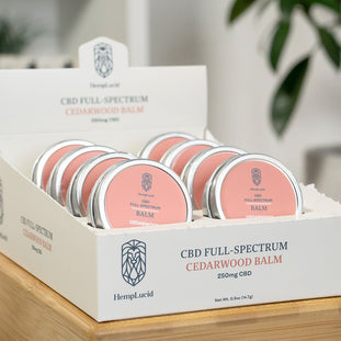 Display Box | 8 Count - Full-Spectrum CBD Body Balm - Cedarwood