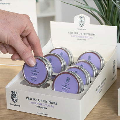 Display Box | 8 Count - Full-Spectrum CBD Body Balm - Lavender