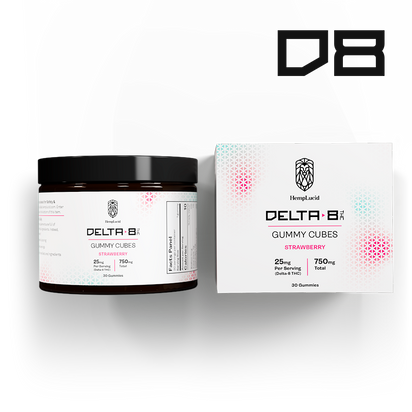 Delta 8 THC Gummy Cubes - Strawberry